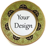 Customizable Green, Gold and Black Plate, Porcelain