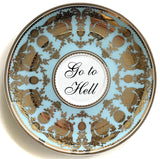 "Go to Hell" Teacup & Saucer Set, 8 oz, Porcelain