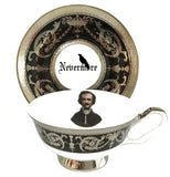 Edgar Allan Poe Teacup & Saucer Set, 8 oz, Porcelain
