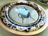 Black & White Beetle Plate or Teacup & Saucer Set, 8 oz, Porcelain
