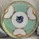 Green For Preorder -Alice in Wonderland Teacup & Saucer Set, 8 oz, Porcelain
