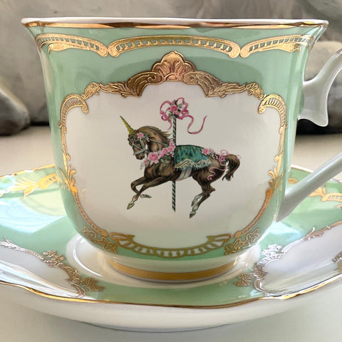 Unicorn Teacup & Saucer Set, 8 oz