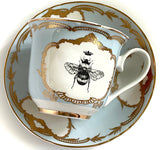 Royal Bee Teacup & Saucer Set, vegan bone china