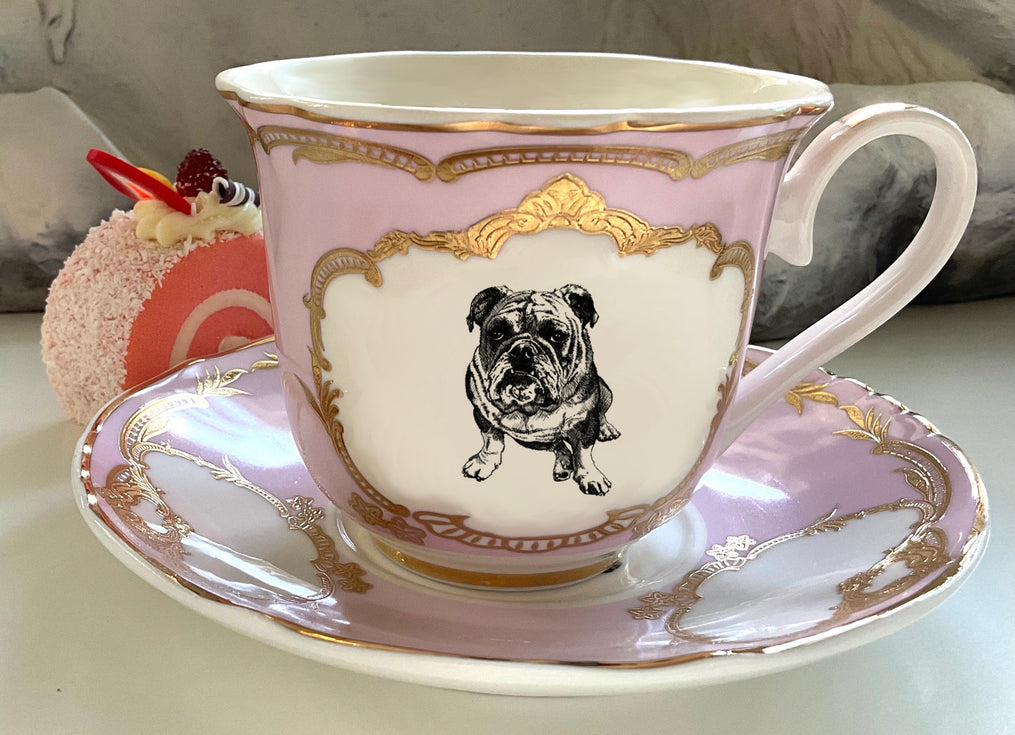 Bulldog Teacup & Saucer Set