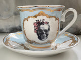 “Poison” rose Skull Teacup & Saucer Set, 8 oz