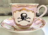 “Poison” Skull and Crossbone Teacup and Saucer Set, 8 oz