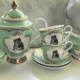 Royal Cat Tea Set, vegan bone china
