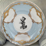 Green And Blue on Preorder -Black and White Alice in Wonderland Tea Set