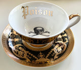 "Poison" Teacup & Saucer Set, 8 oz, Porcelain