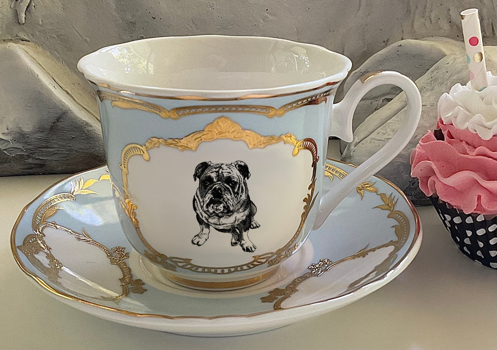 Bulldog Teacup & Saucer Set