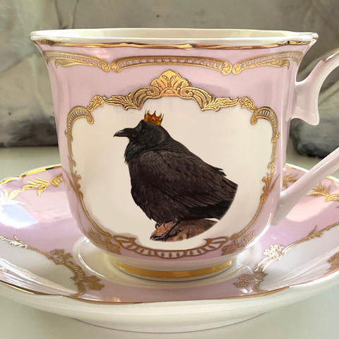 Royal Raven Teacup & Saucer Set