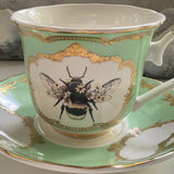 Bee with Flowers, Teacup & Saucer Set
