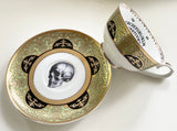 Ouija & Skull Teacup & Saucer Set, 8 oz, Porcelain
