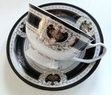 Skull Teacup & Saucer Set, 8 oz, Porcelain