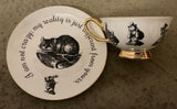 Alice in Wonderland Teacup & Saucer Set, 8 oz, Porcelain