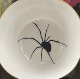 Black Rose Spider Teacup & Saucer, 8 oz, Porcelain