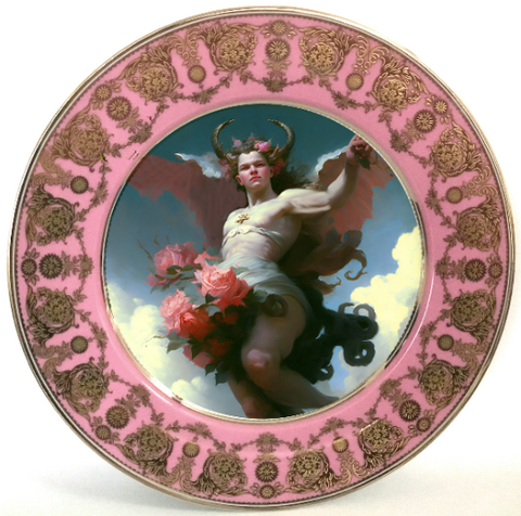 Gorgeous Pink and Gold Porcelain Art Plate, Food Safe and Durable
