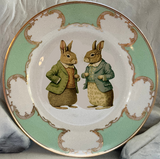 Pink, Blue or Green Rabbit Plate or cup and saucer set