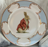 Pink, Blue or Green Rabbit Plate, Vegan Bone China. Durable and Food Safe